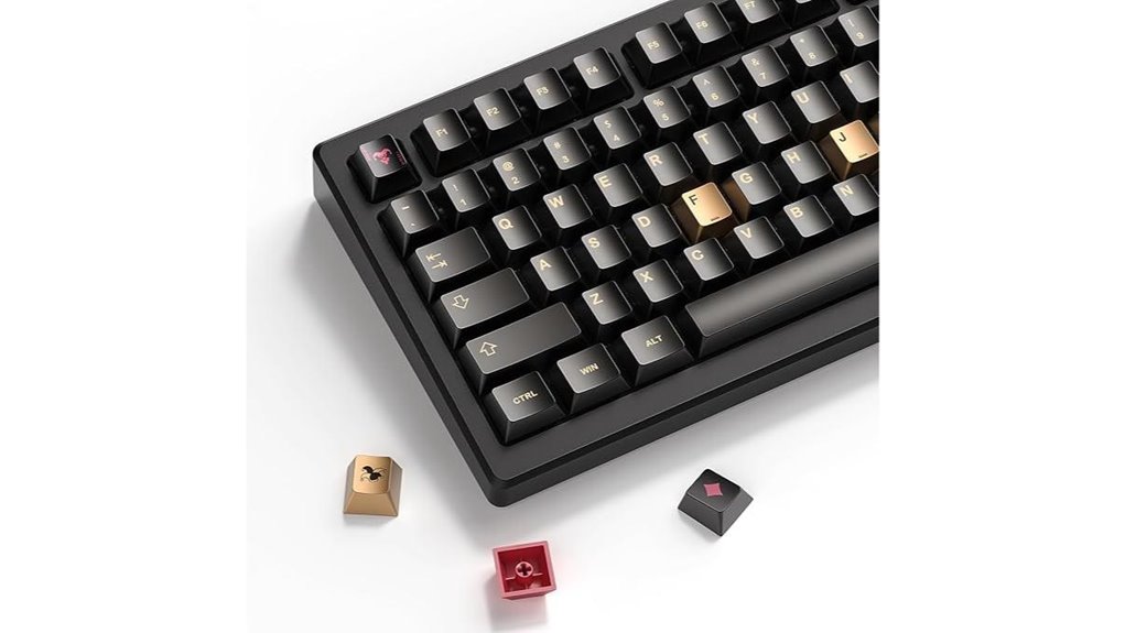 poker themed metallic pbt keycaps