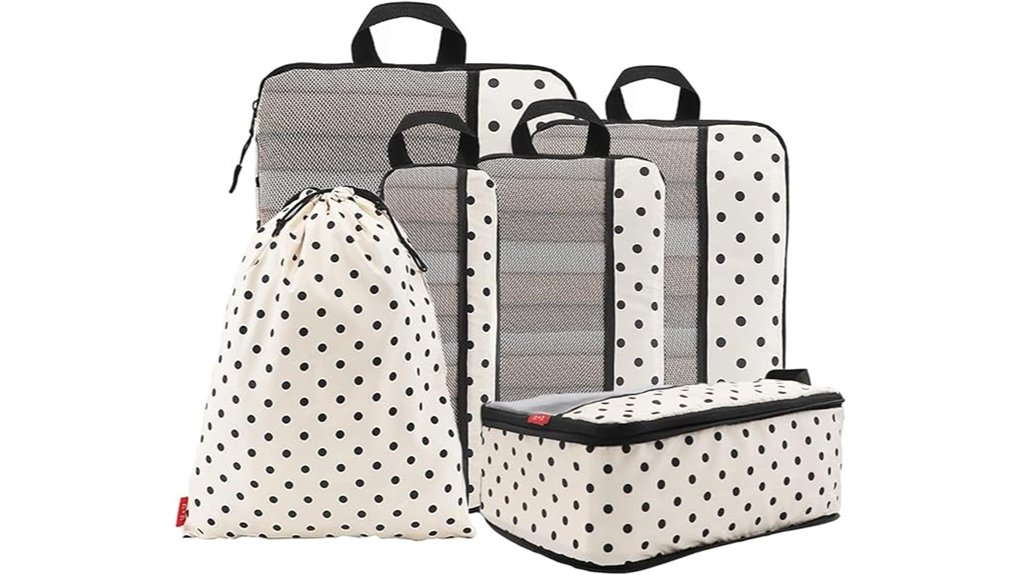 polka dot packing cube set