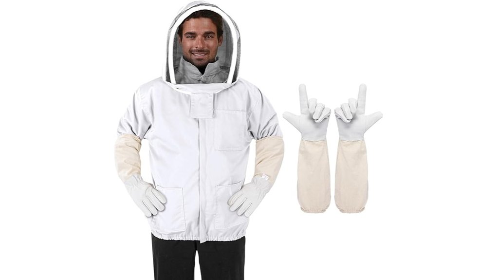 polycotton beekeeping jacket with gloves