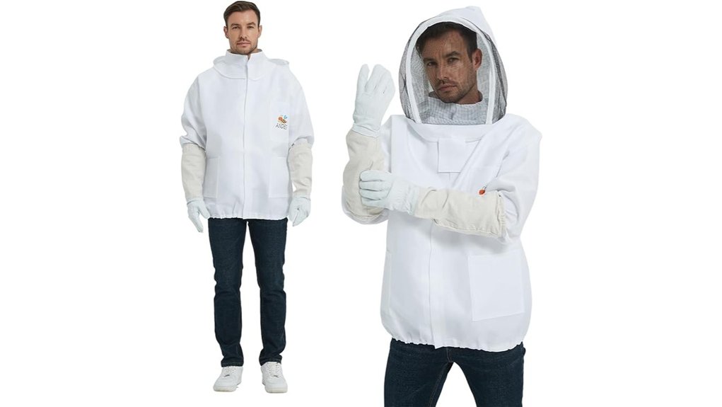 polycotton xl beekeeping jacket with gloves