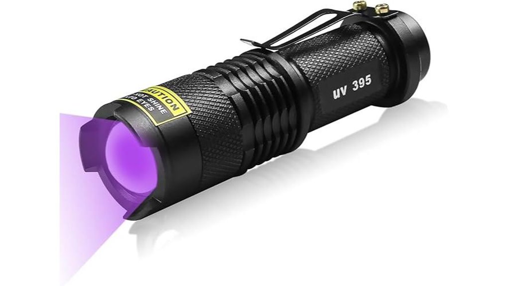 portable 395nm uv blacklight flashlight