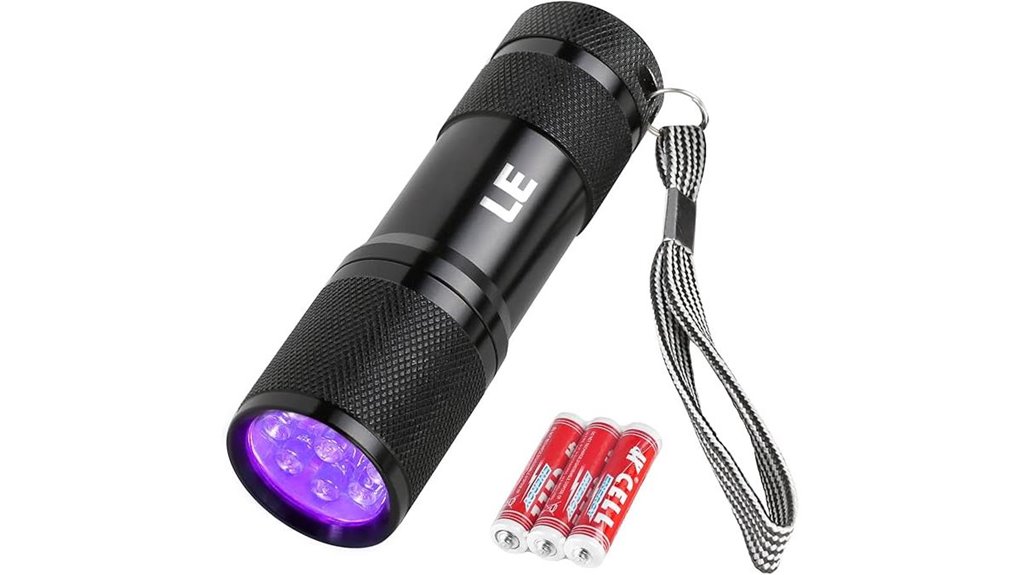 portable 395nm uv blacklight flashlight