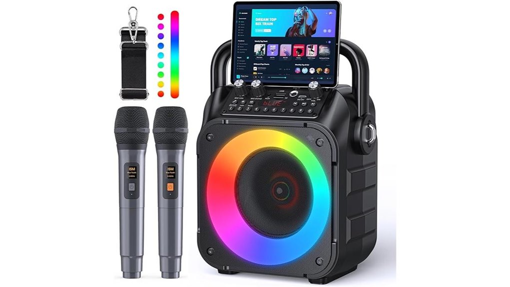portable bluetooth karaoke speaker with mics