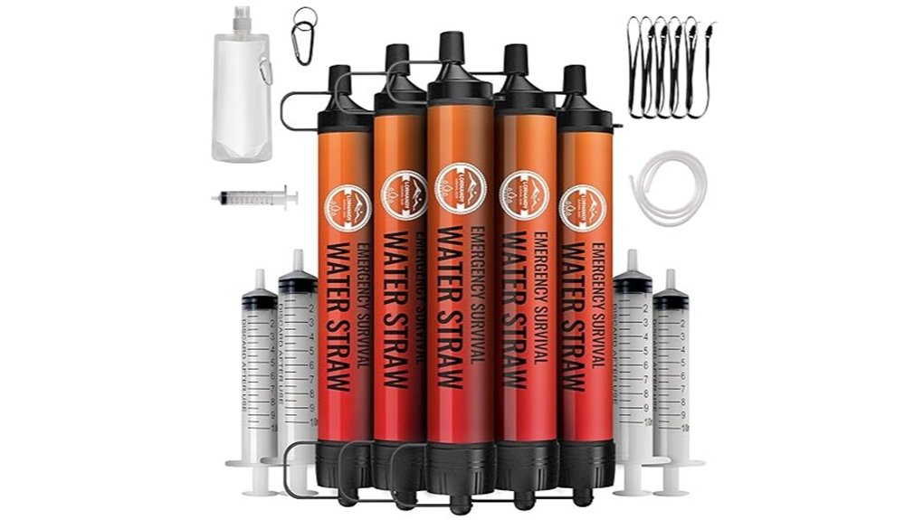 portable camping straw water filters