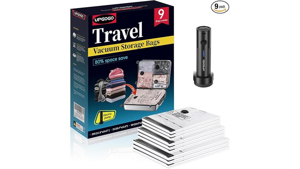 portable electric travel vacuum bags