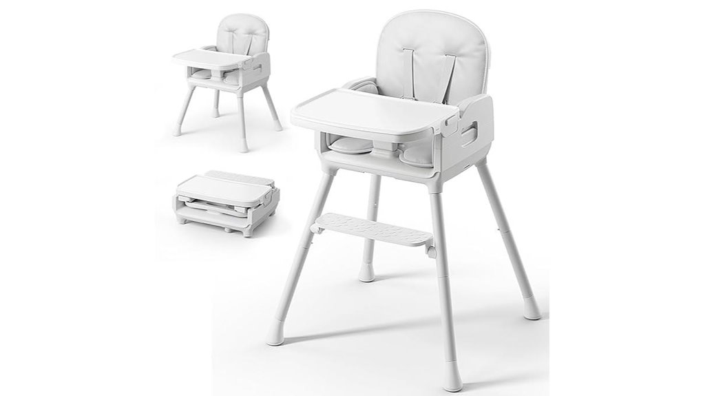 portable foldable grey highchair
