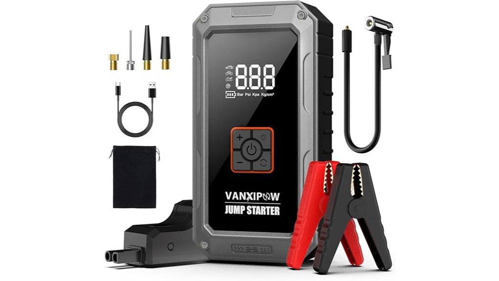 portable jump starter with compressor