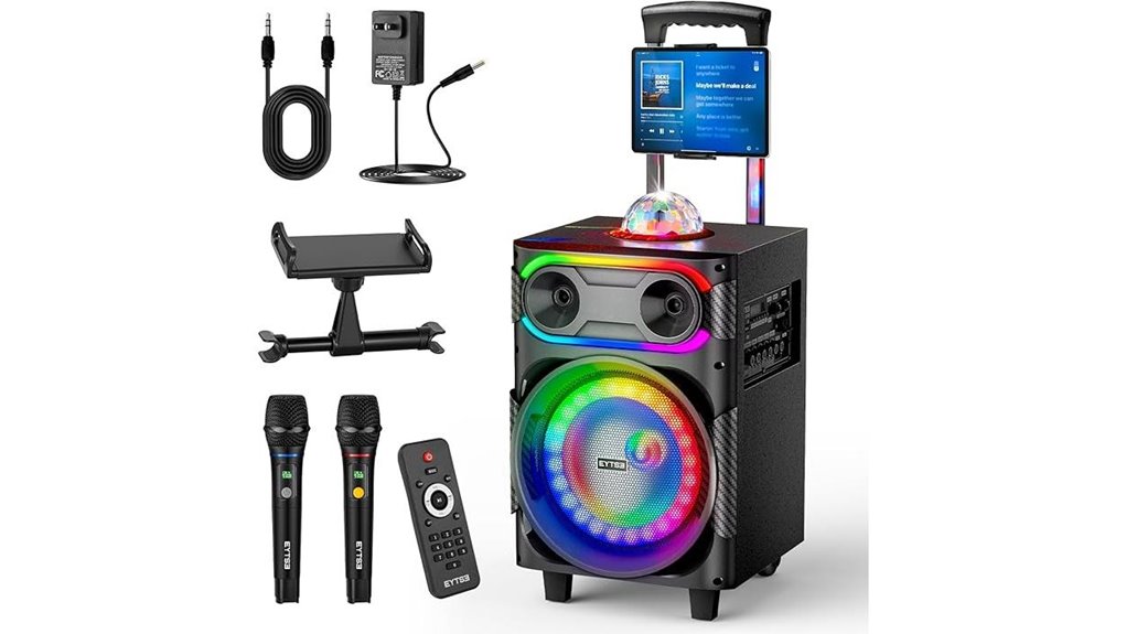 portable karaoke machine with disco ball microphones