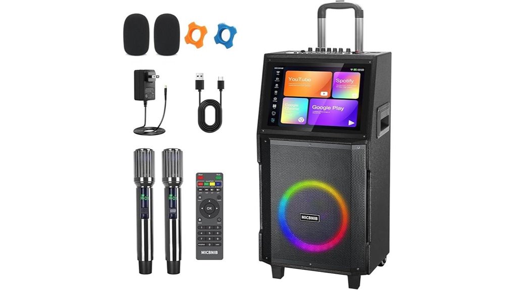 portable karaoke machine with screen