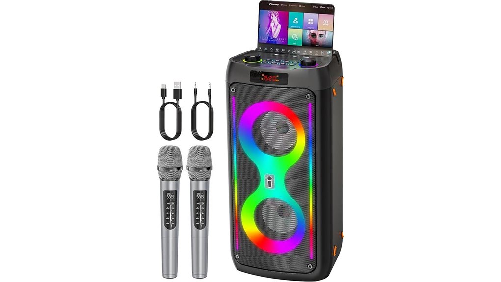 portable karaoke pa speaker with wireless microphones