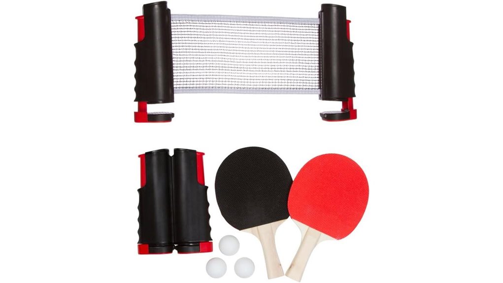 portable lightweight red ping pong set