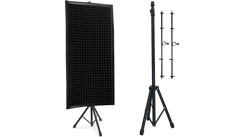 portable microphone isolation panel with tripod