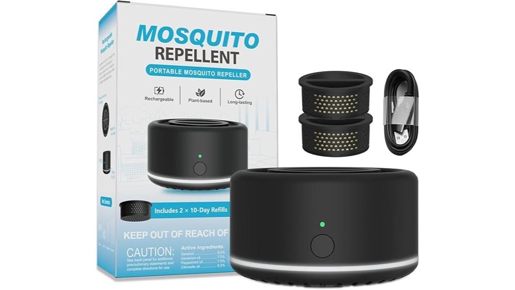 portable rechargeable plant derived mosquito repellent