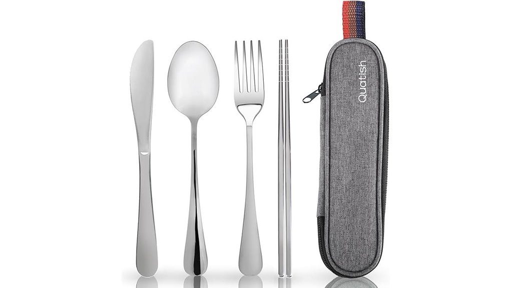 portable stainless steel utensil set