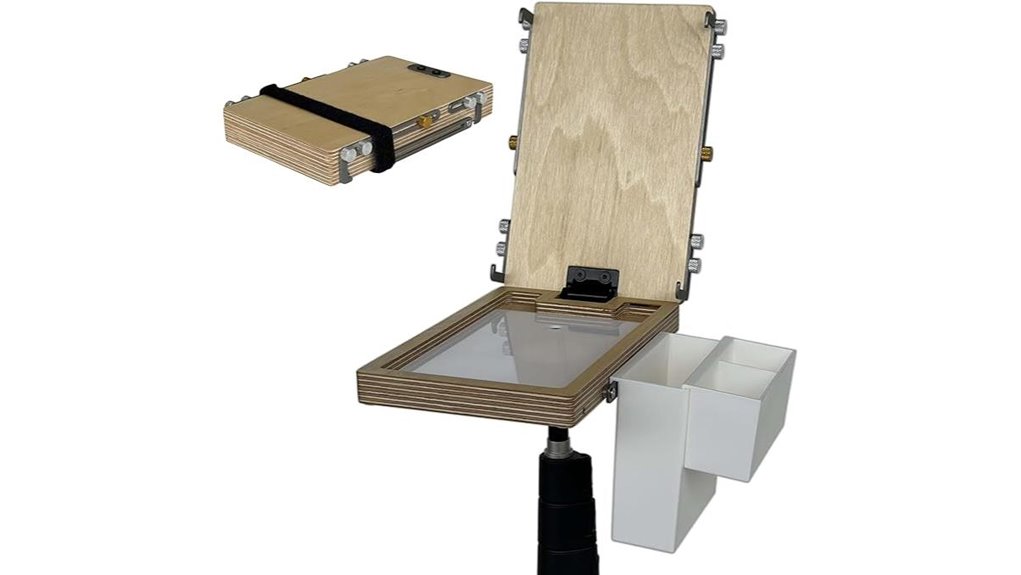 portable wooden tabletop pochade easel
