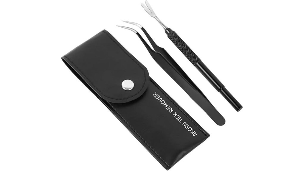 premium stainless steel tick removal set