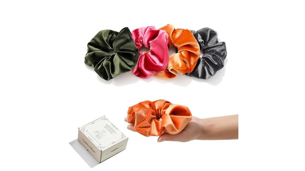 premium velvet scrunchies 4 pack