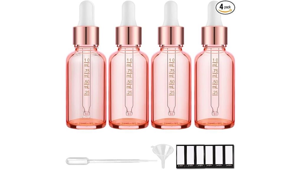 prettycare 1oz rose glass droppers