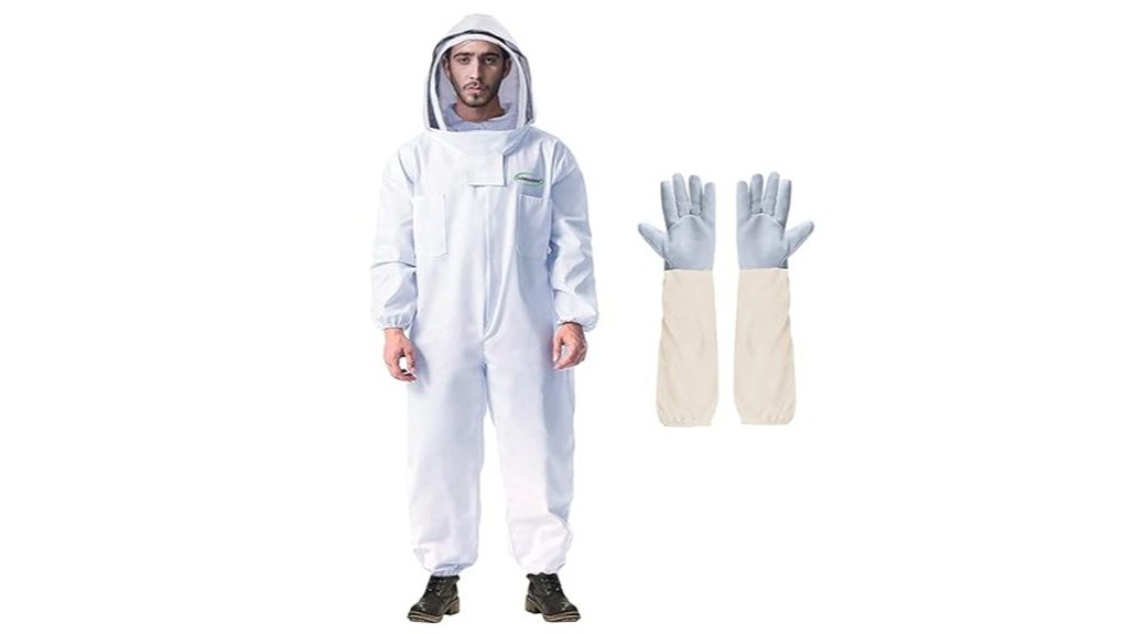 professional beekeeping suit with gloves