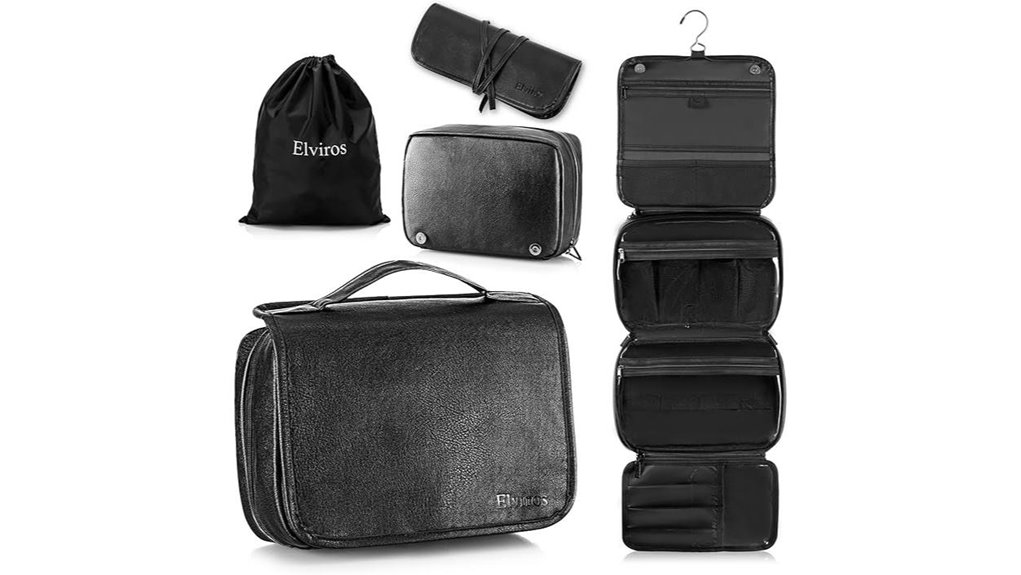 pu leather travel toiletry bag