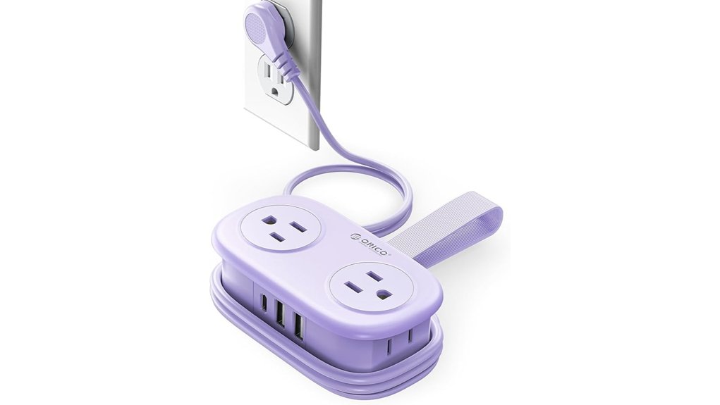 purple 4ft usb c powerstrip