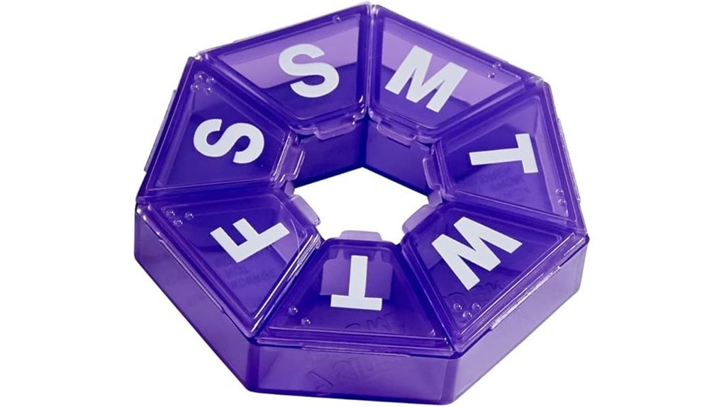 purple 7 day weekly pill organizer