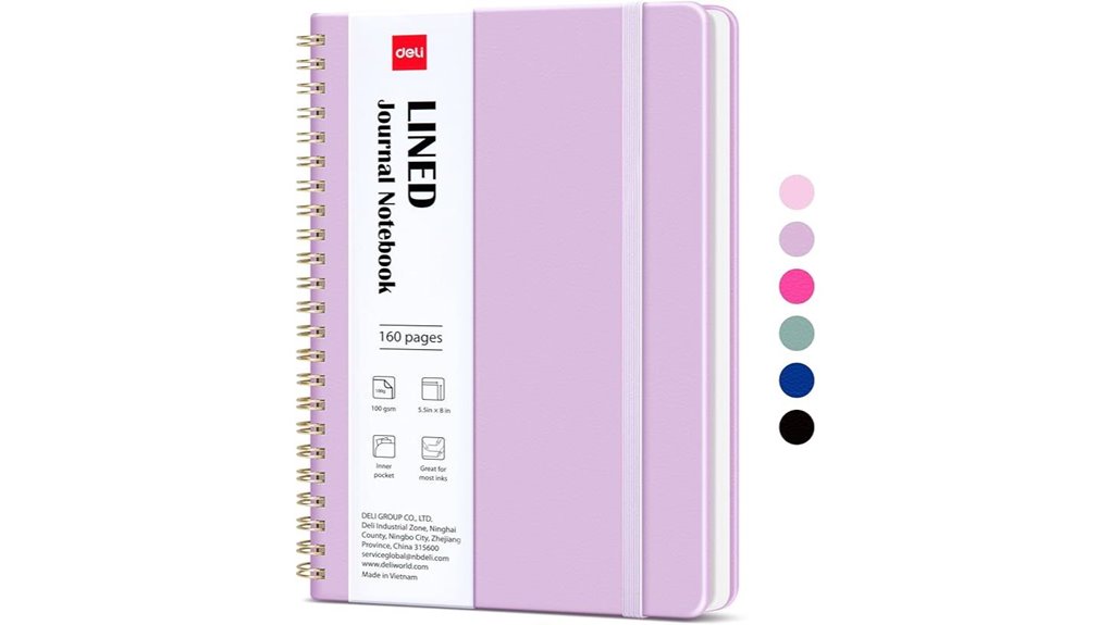 purple a5 lined spiral hardcover