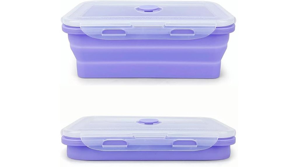 purple collapsible silicone lunchbox