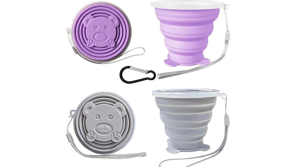 purple grey collapsible travel cup