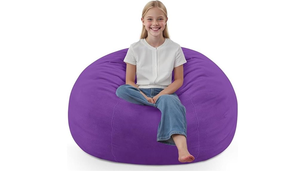 purple memory foam teardrop beanbag