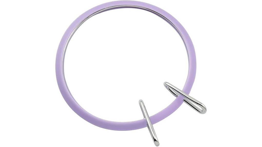 purple metal spring tension embroidery hoop