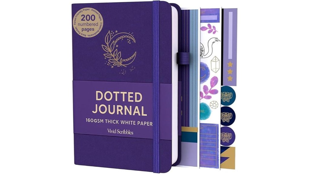 purple moon dotted a5 journal