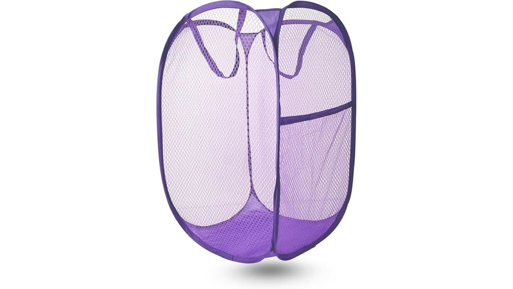 purple pop up collapsible hamper