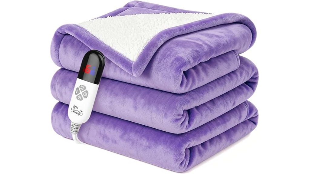purple sherpa electric heated blanket