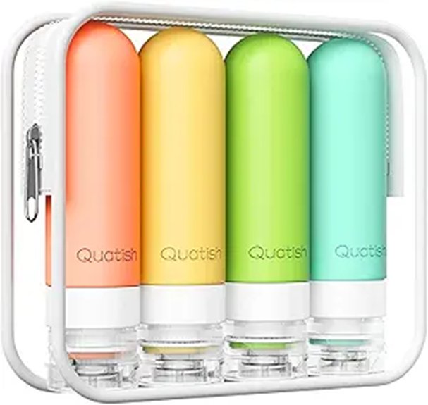 quatish 3oz silicone travel bottles