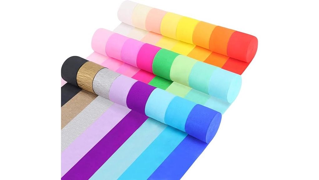 rainbow pastel crepe paper streamers