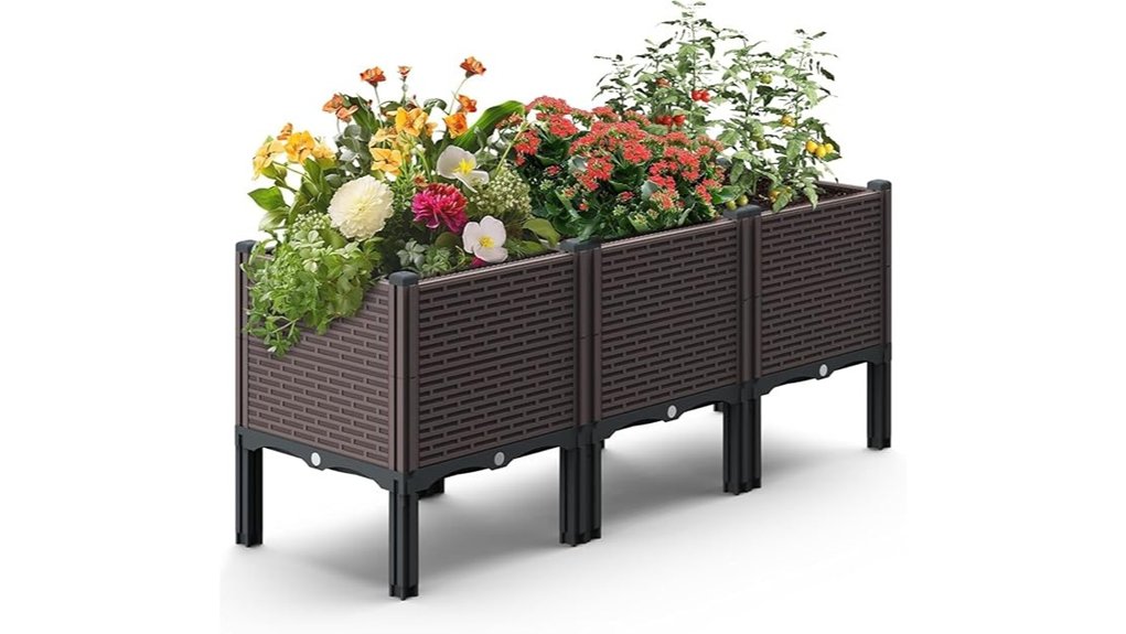raised polypropylene elevated planter bed
