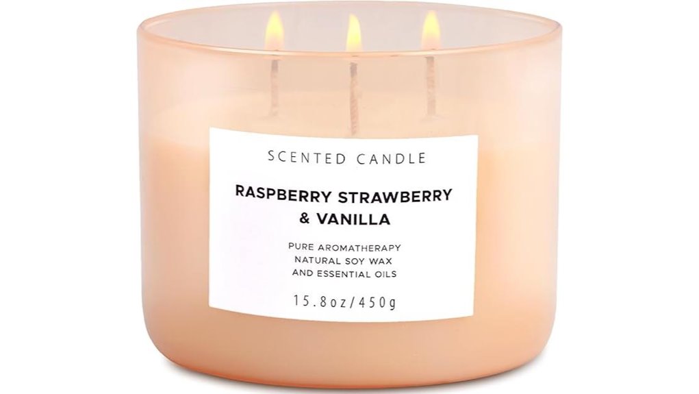 raspberry strawberry vanilla soy candle