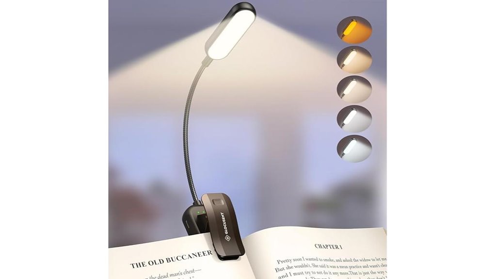rechargeable 20 led clip on reading