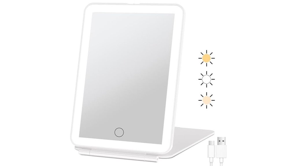 rechargeable 72 led travel makeup mirror