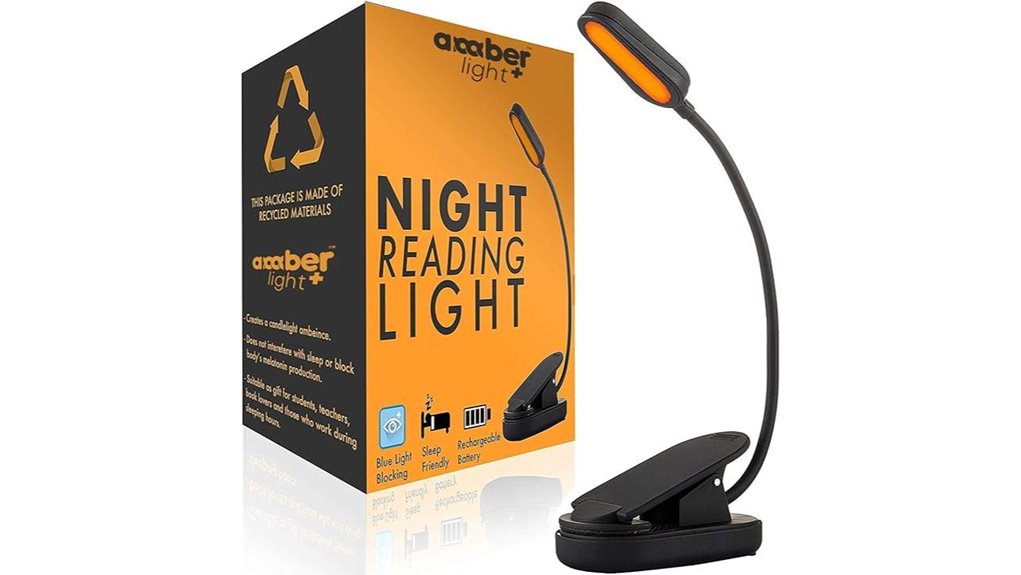 rechargeable amber blue blocking booklight