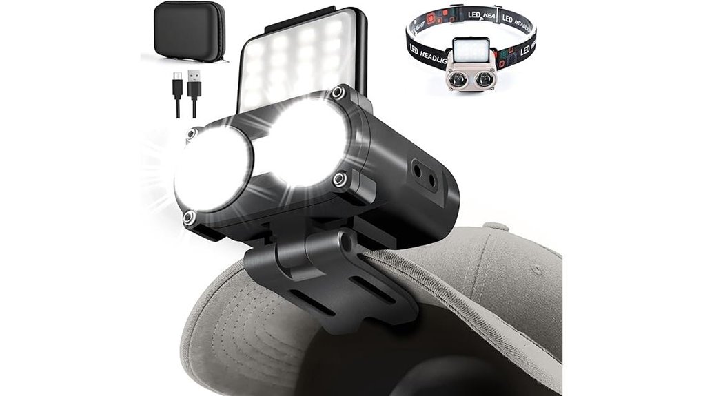 rechargeable black clip on hardhat light