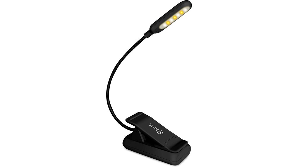rechargeable black clip on reading light