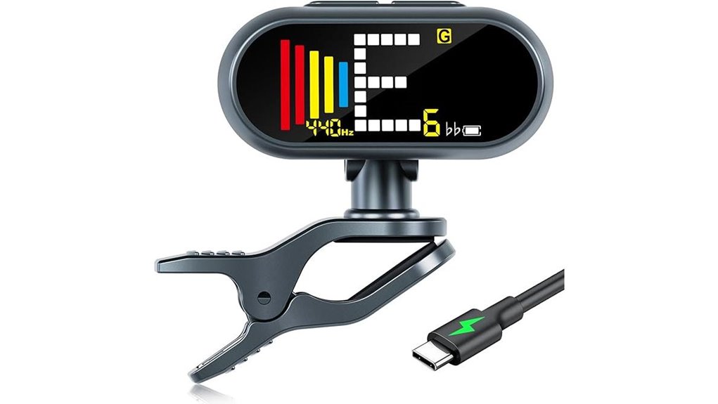 rechargeable clip on chromatic tuner