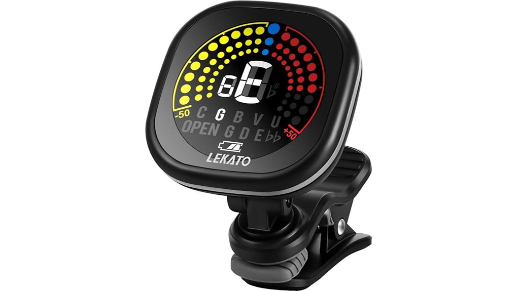 rechargeable clip on chromatic tuner