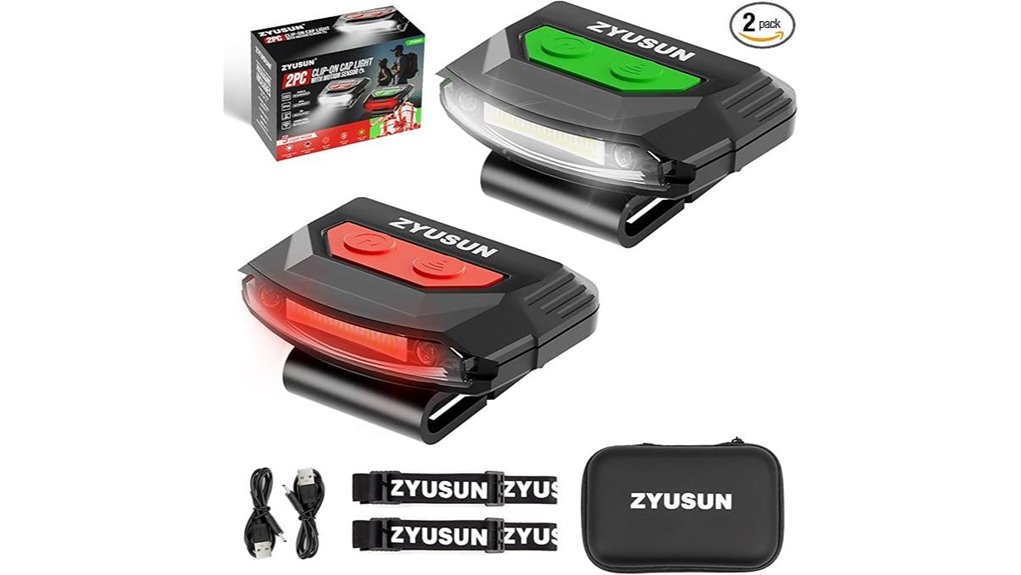 rechargeable clip on hat lights