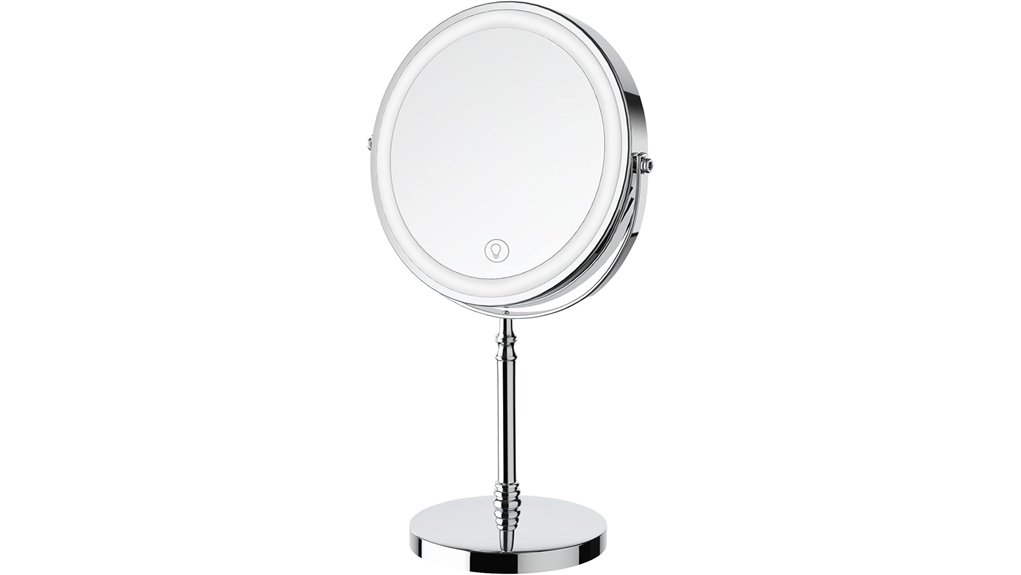 rechargeable double sided lighted mirror