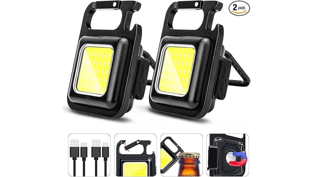 rechargeable dual keychain flashlight