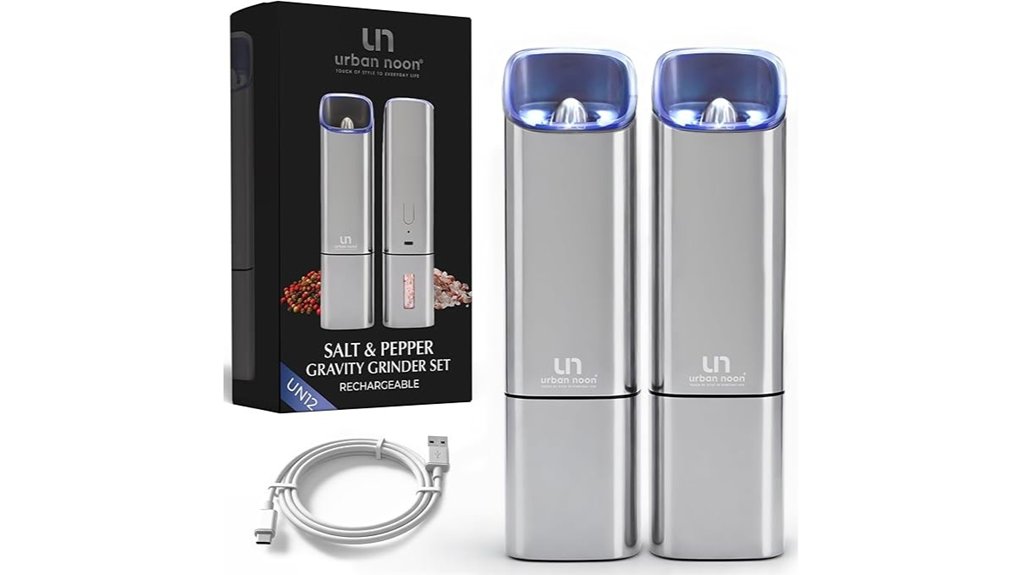 rechargeable electric salt grinder set