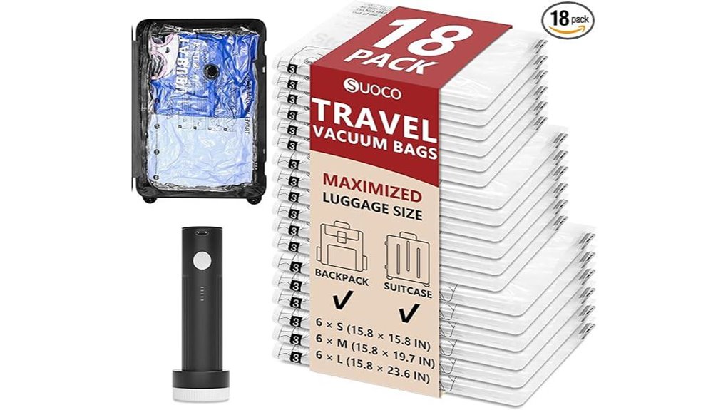 rechargeable electric travel vacuum bags
